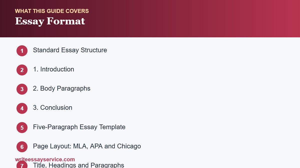 Roadmap of sections: Essay Format: Structure, Layout and Examples for Students