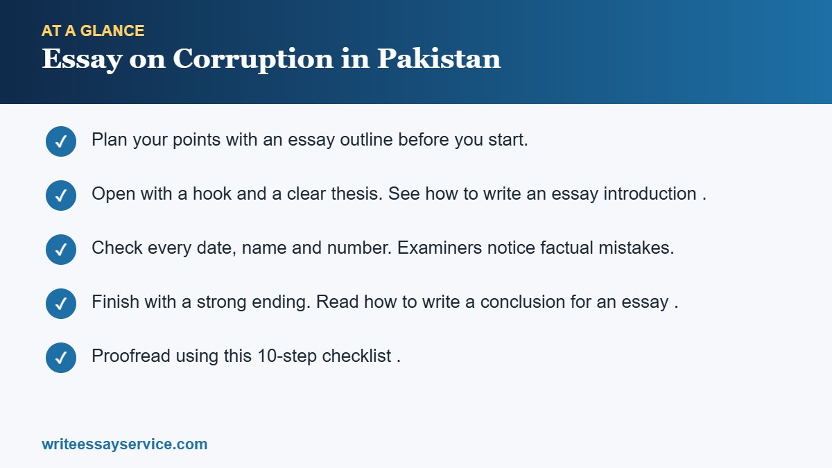 Key points: Essay on Corruption in Pakistan: Causes, Effects and Solutions
