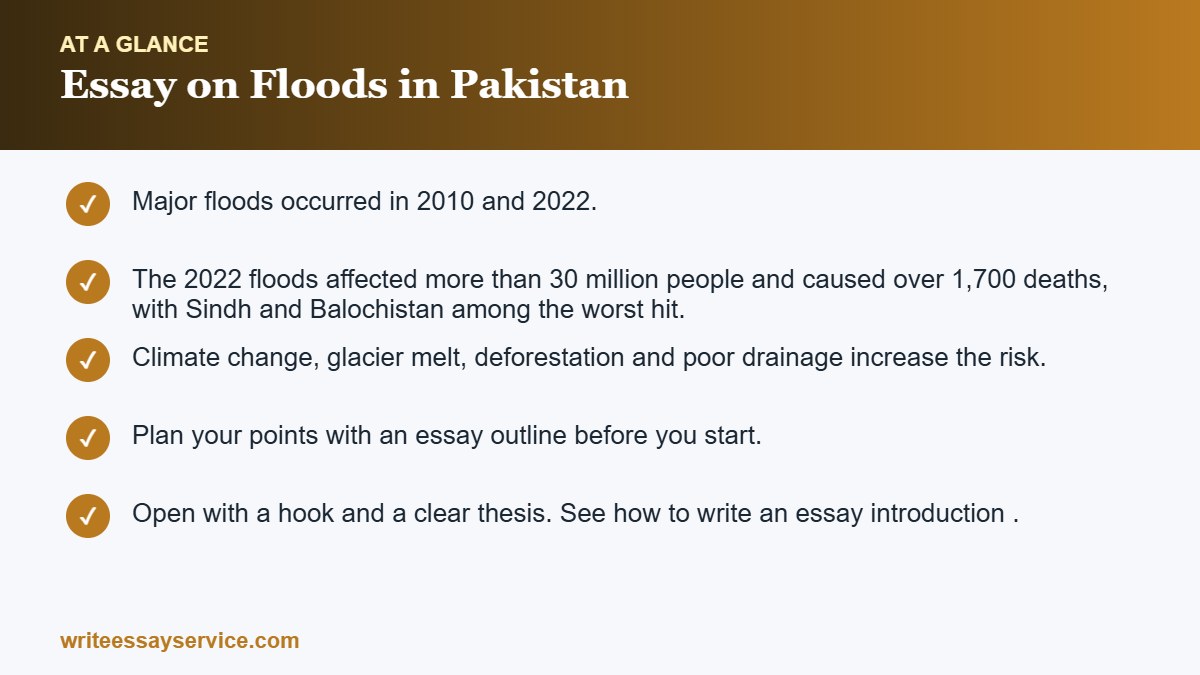 Key points: Essay on Floods in Pakistan: Causes, Effects and Solutions